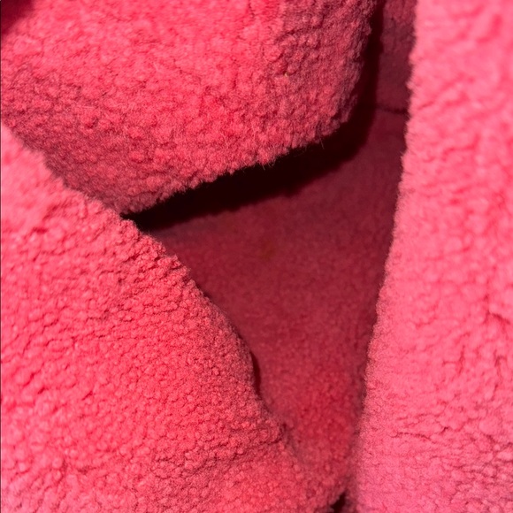 UGG Australia Red Suede Shoulder Tote Bag with Leather Handles Shearling Lined - Picture 6 of 16